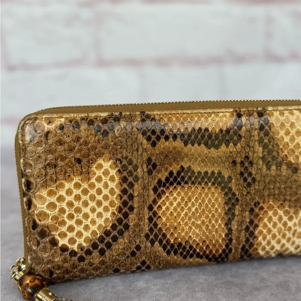 Gucci Python Embossed Tassel Zippy Wallet - Picture 3 of 16